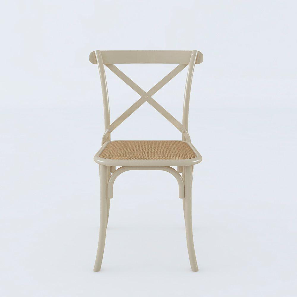 Kit 8 Cadeiras Jantar Off White Assento Bege Aço Branco - 3