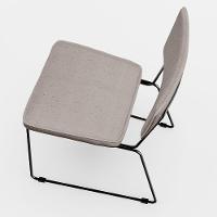 Cadeira Estofada Para Sala De Jantar Base Em Aço Linho Bege - 2