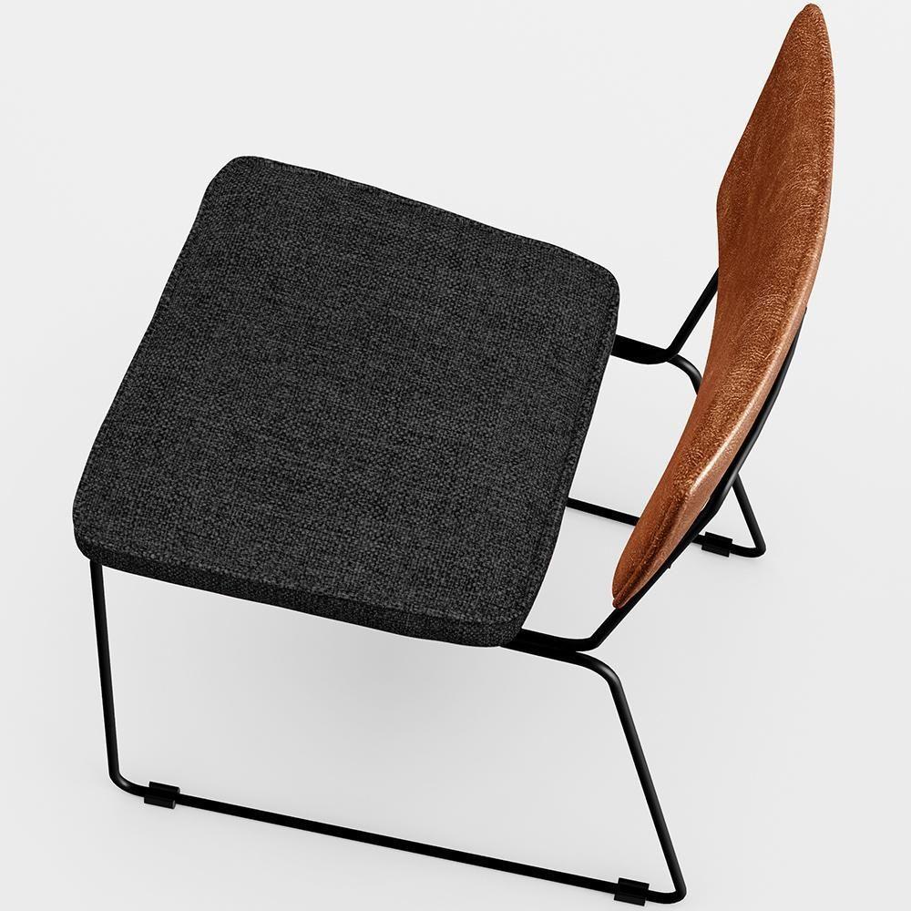 Kit 02 Cadeiras L02 Couríssimo Camel Linho Chumbo - 3