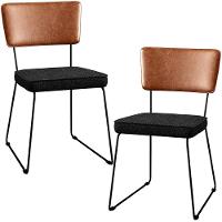 Kit 02 Cadeiras L02 Couríssimo Camel Linho Chumbo - 1