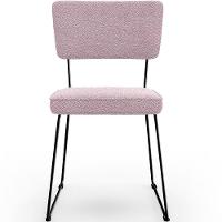 Kit 04 Cadeiras Estofada Base De Aço Allana L02 Bouclê Rosê - 5