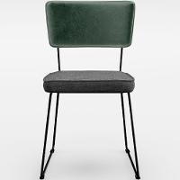 Kit 06 Cadeiras L02 Facto Verde Musgo Linho Cinza Escuro - 5