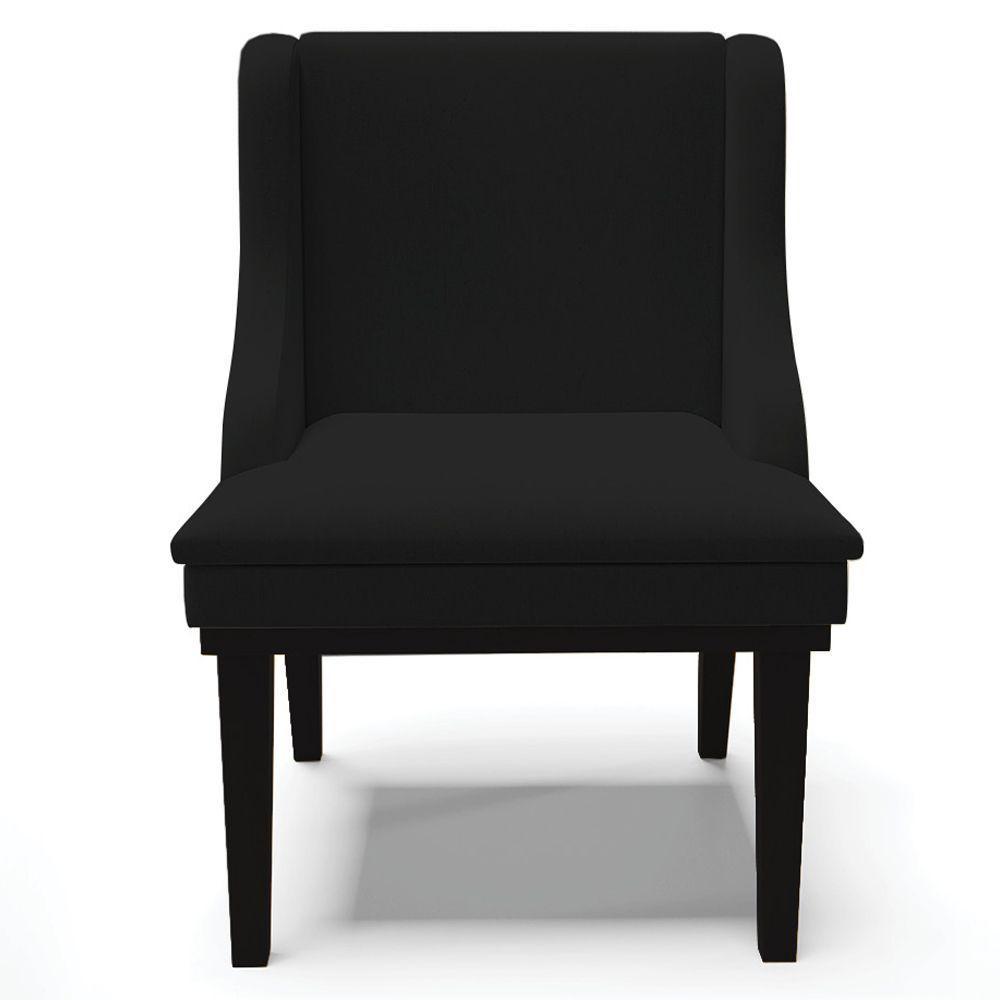 Kit 5 Cadeiras Decorativas Sala De Jantar Base Fixa De Madeira Firenze Linho Preto G19 - Gran Belo - 4