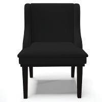 Kit 5 Cadeiras Decorativas Sala De Jantar Base Fixa De Madeira Firenze Linho Preto G19 - Gran Belo