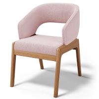 Cadeira De Jantar E Estar Living Estofada Lince L02 Bouclê Rosê - Lyam Decor - 1