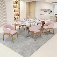 Cadeira De Jantar E Estar Living Estofada Lince L02 Bouclê Rosê - Lyam Decor - 2