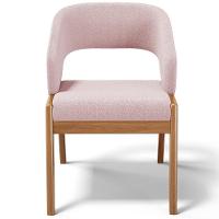 Cadeira De Jantar E Estar Living Estofada Lince L02 Bouclê Rosê - Lyam Decor - 5