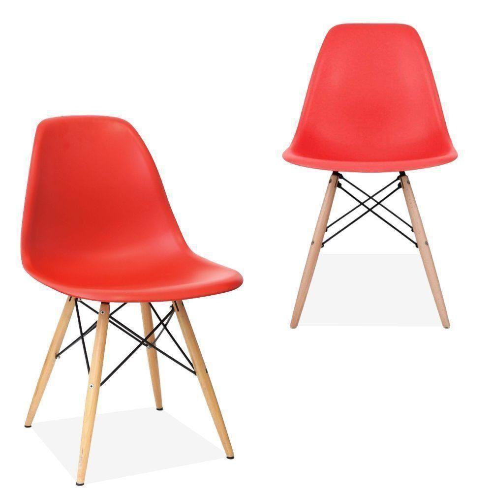 Kit 02 Cadeiras Eiffel Charles Eames F03 Vermelho - 1