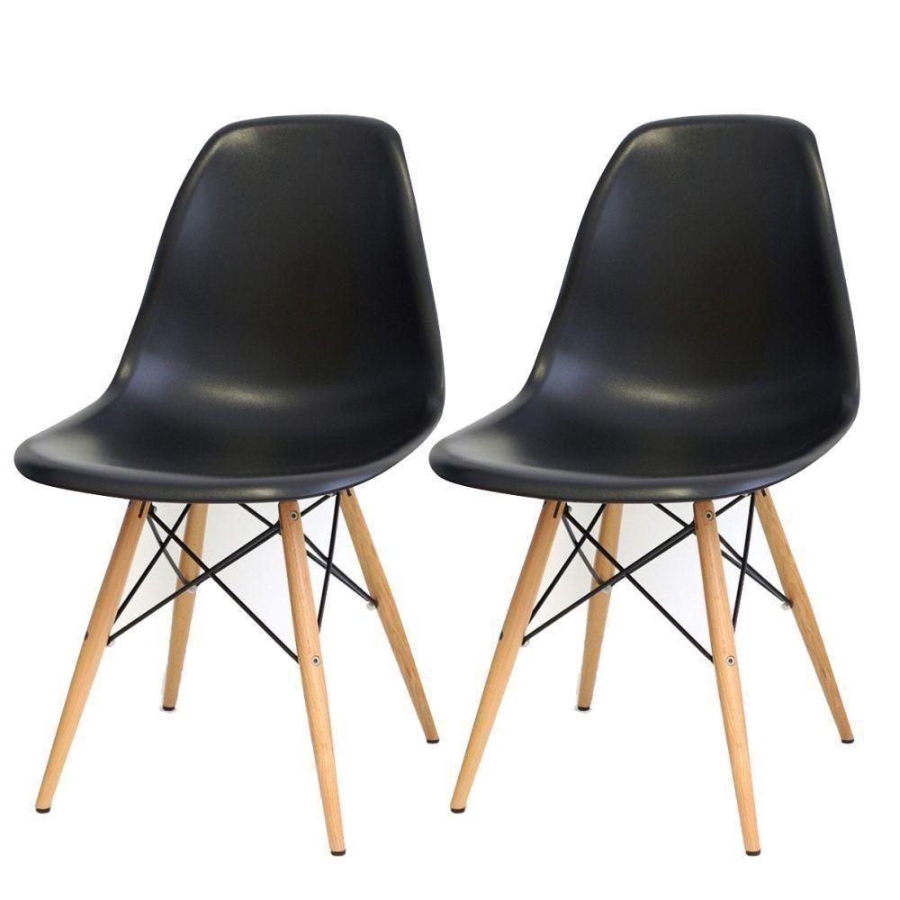 Kit 02 Cadeiras Eiffel Charles Eames F03 Preto - 1