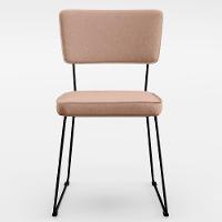 Cadeira Estofada Para Sala De Jantar Base Em Aço Linho Rosê - 9