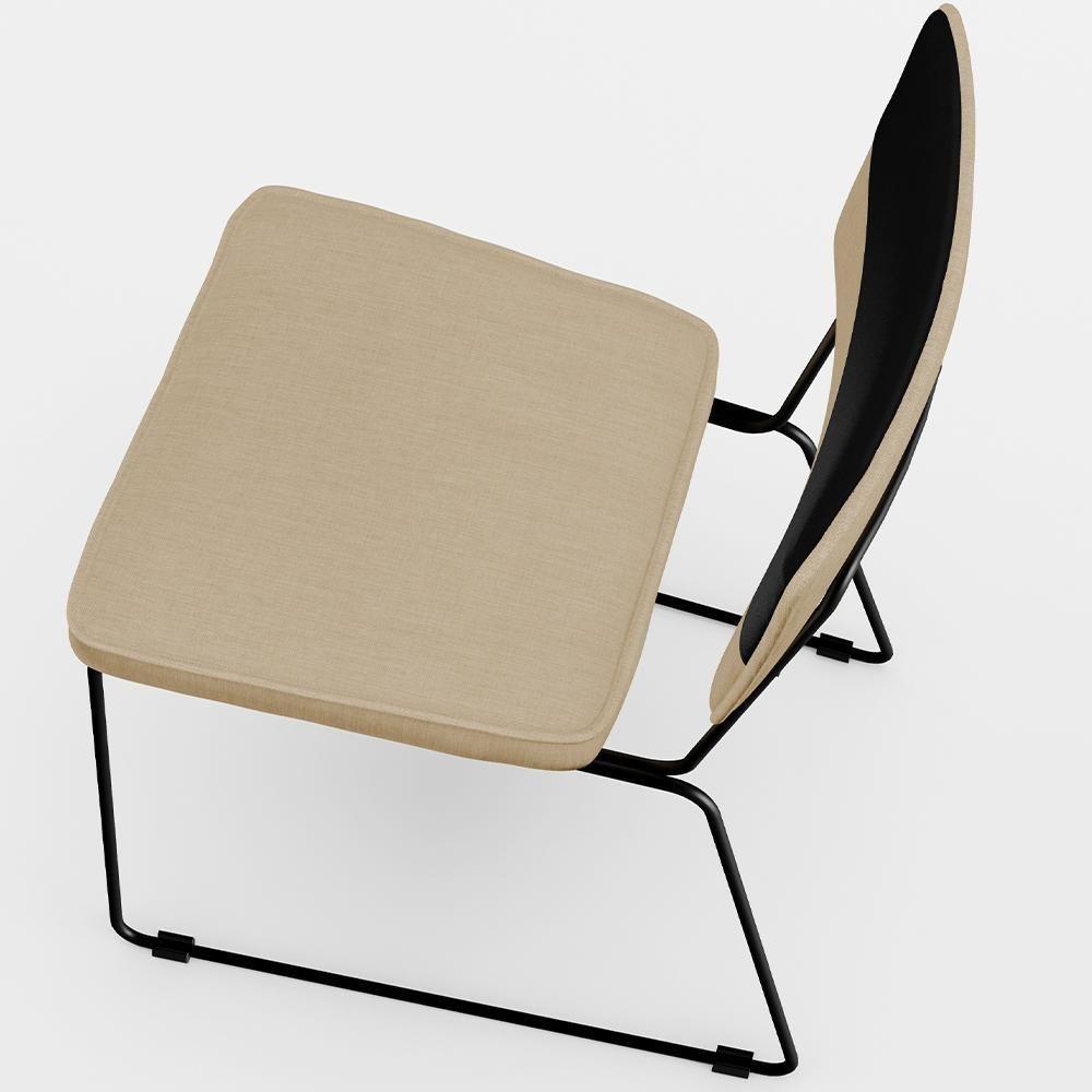 Kit 06 Cadeiras Faixa Corano Preto Linho Bege Escuro - 3