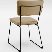 Kit 06 Cadeiras Faixa Corano Preto Linho Bege Escuro - 2