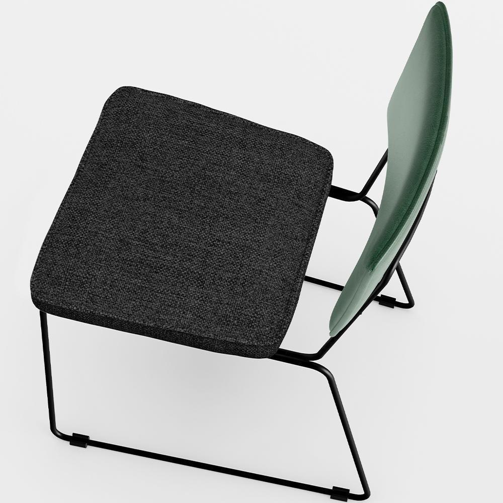 Kit 02 Cadeiras L02 Facto Verde Musgo Linho Chumbo - 3