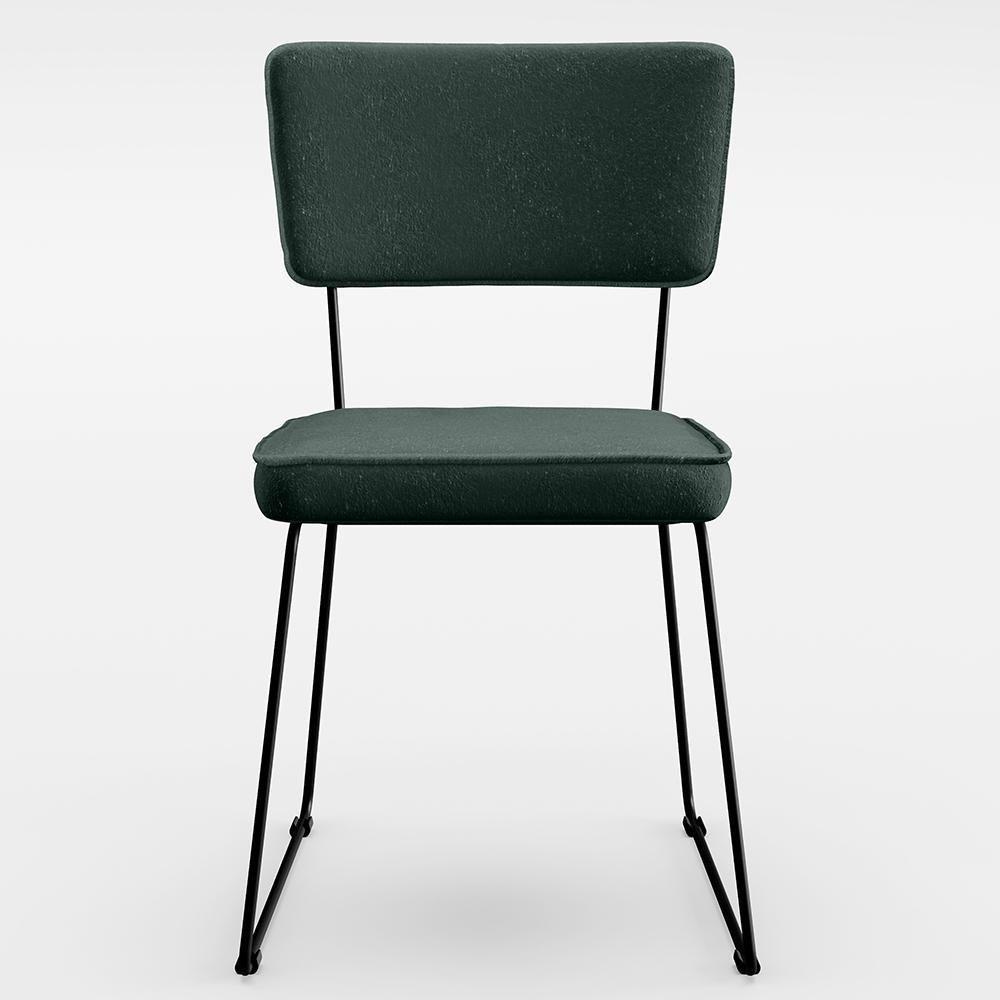 Kit 04 Cadeiras Estofada Para Sala Base Em Aço Verde Musgo - 6