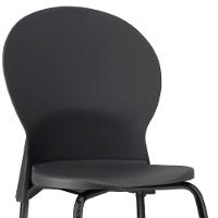 Kit 02 Cadeiras Fixa Base Preta Luna F02 Preto - 3