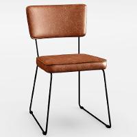 Cadeira Estofada De Jantar Base Em Aço Allana L02 Camel - 1