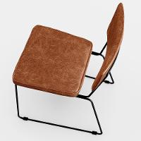 Cadeira Estofada De Jantar Base Em Aço Allana L02 Camel