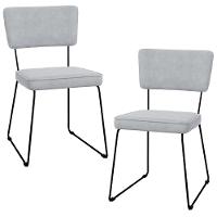 Kit 02 Cadeiras Allana L02 Suede Cinza - 1