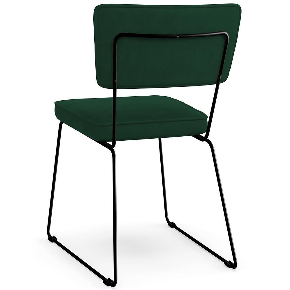 Kit 06 Cadeiras Allana L02 Suede Verde Musgo - 2