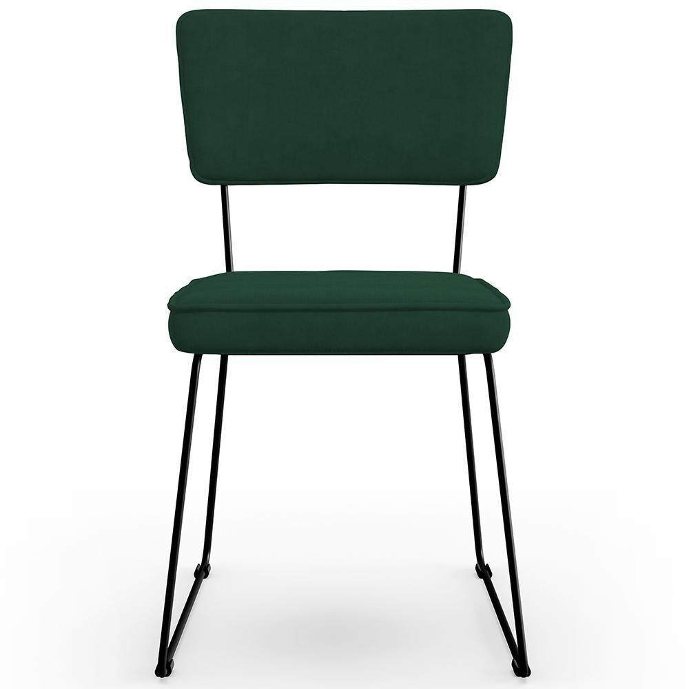 Kit 06 Cadeiras Allana L02 Suede Verde Musgo - 5