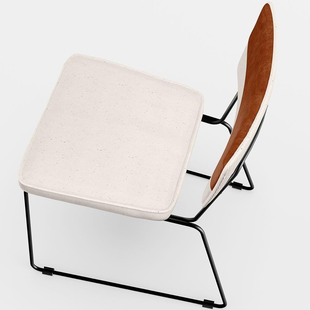 Kit 06 Cadeiras Faixa Couríssimo Camel Linho Cru - 3