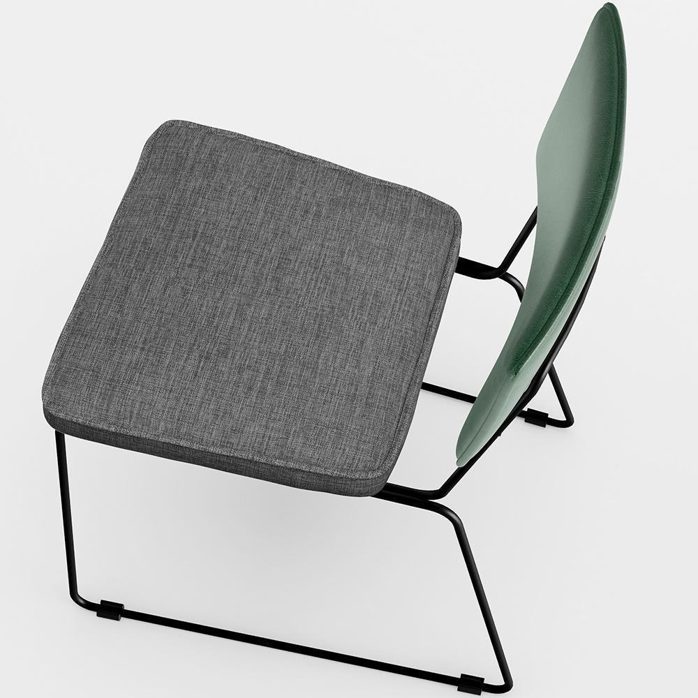 Kit 02 Cadeiras L02 Facto Verde Musgo Linho Cinza Escuro - 3