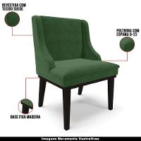 Kit 5 Cadeiras Decorativas Sala De Jantar Base Fixa De Madeira Firenze Suede Verde Esmeralda/preto G19 - Gran Belo - 7