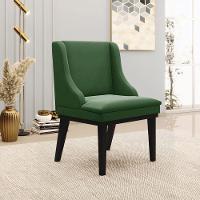 Kit 5 Cadeiras Decorativas Sala De Jantar Base Fixa De Madeira Firenze Suede Verde Esmeralda/preto G19 - Gran Belo - 9