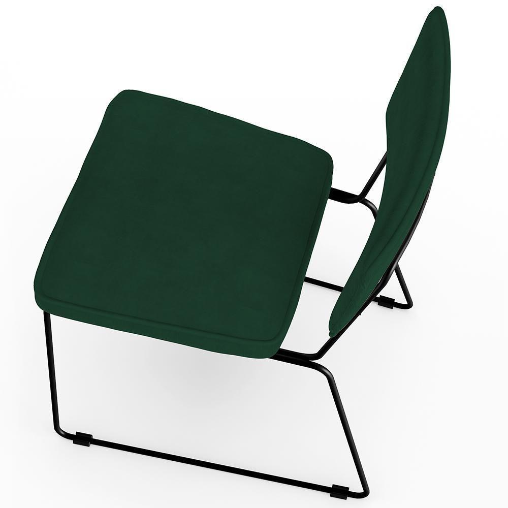 Kit 02 Cadeiras Allana L02 Suede Verde Musgo - 3