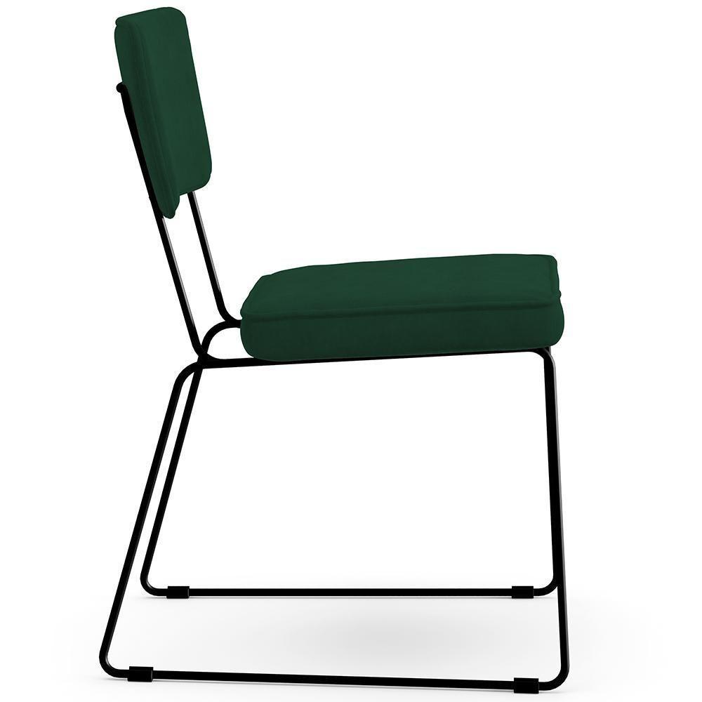 Kit 02 Cadeiras Allana L02 Suede Verde Musgo - 4