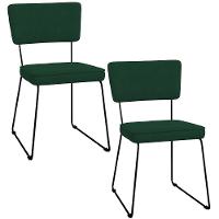 Kit 02 Cadeiras Allana L02 Suede Verde Musgo - 1