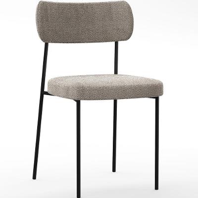 Cadeira Estofada Para Sala De Jantar Melina Bouclê Bege