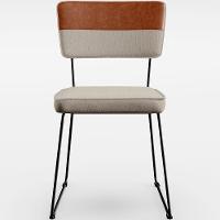 Kit 04 Cadeiras Faixa Couríssimo Camel Linho Bege - 5