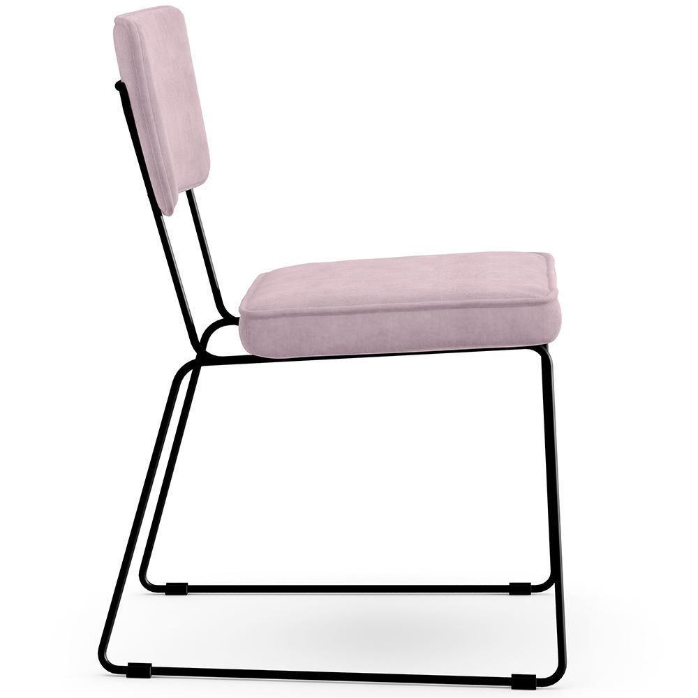 Kit 06 Cadeiras Allana L02 Suede Rosê - 4