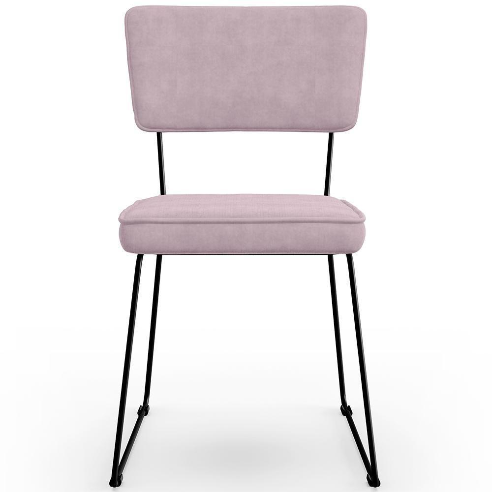 Kit 06 Cadeiras Allana L02 Suede Rosê - 5