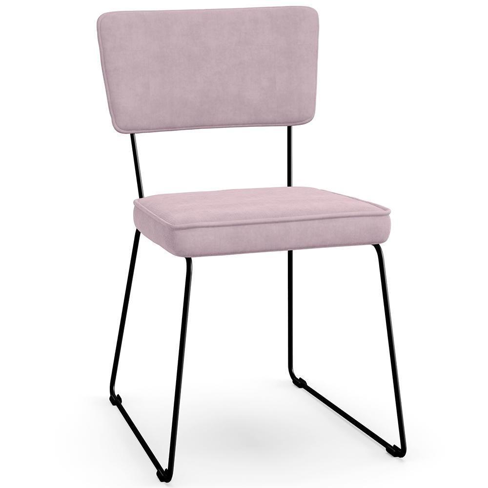 Kit 06 Cadeiras Allana L02 Suede Rosê - 8