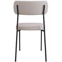 Kit 4 Cadeira Estofada Sala Jantar F01 Linho Bege Caramelo - 3