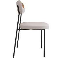 Kit 4 Cadeira Estofada Sala Jantar F01 Linho Bege Caramelo