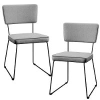 Kit 2 Cadeiras Estofada Para Sala De Jantar Base Aço Cinza - 1