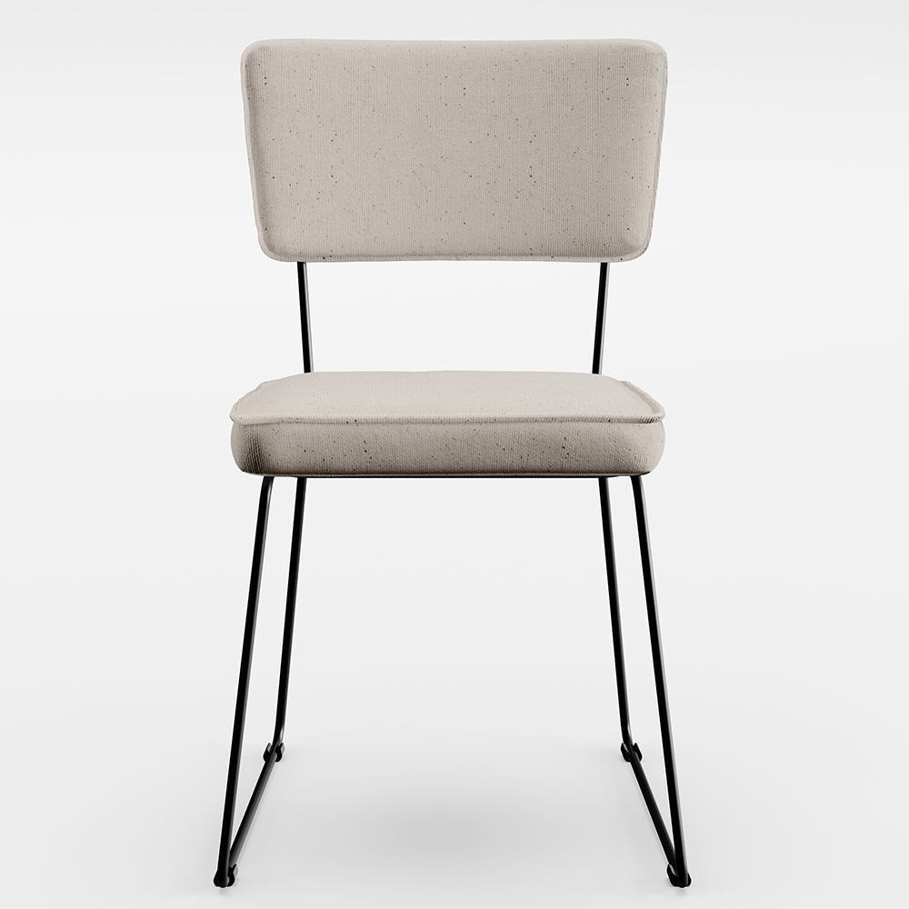 Kit 8 Cadeiras Estofada Para Sala De Jantar Base Em Aço Cru - 5