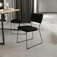 Kit 8 Cadeiras Estofada Para Sala De Jantar Base Aço Chumbo - 19