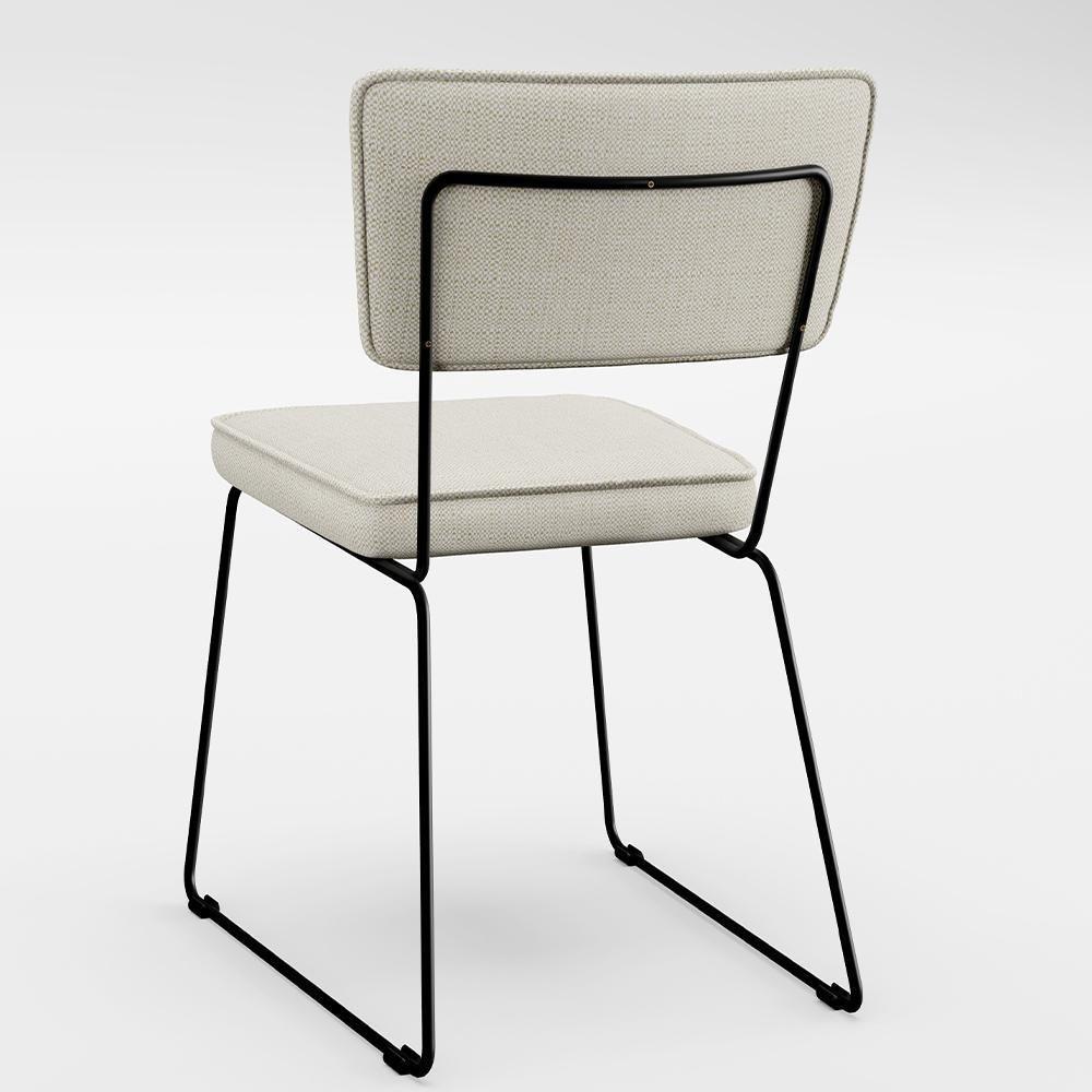 Kit 8 Cadeiras Estofada Para Sala Jantar Base Aço Champagne - 3