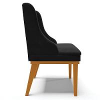 Kit 2 Cadeiras Decorativas Sala De Jantar Base Fixa De Madeira Firenze Suede Preto/castanho G19 - 3