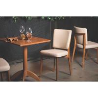 Cadeira De Madeira Tramontina Berlim Em Tauari Amêndoa Com Encosto E Assento Estofado Bege - 2