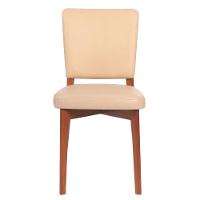 Cadeira De Madeira Tramontina Berlim Em Tauari Amêndoa Com Encosto E Assento Estofado Bege - 5