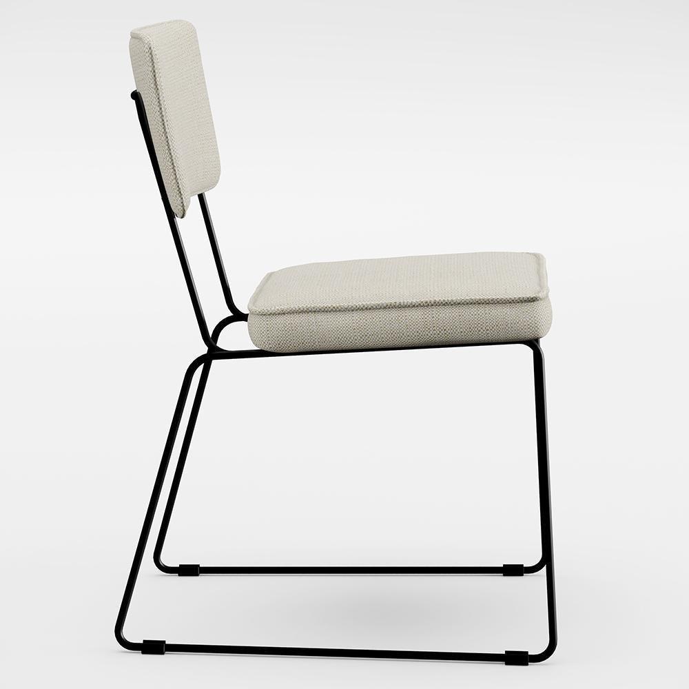 Kit 4 Cadeiras Estofada Para Sala Jantar Base Aço Champagne - 4