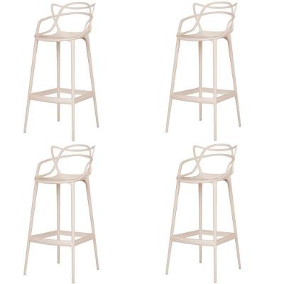 Kit 4 Banqueta Aviv Allegra Solna Fratini 109 Cm (altura) Polipropileno Cor Fendi