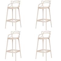 Kit 4 Banqueta Aviv Allegra Solna Fratini 109 Cm (altura) Polipropileno Cor Fendi - 1