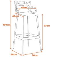 Kit 4 Banqueta Aviv Allegra Solna Fratini 109 Cm (altura) Polipropileno Cor Fendi - 2
