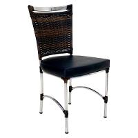 Cadeira Em Alumínio E Fibra Sintética Jk Cozinha Edícula Pedra Ferro E Nautico Preto - 1